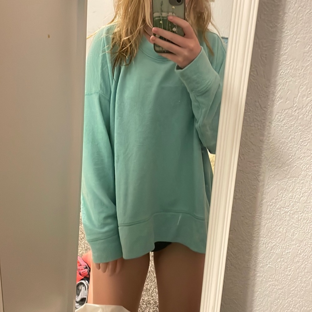 Aerie sweatshirt/long sleeve/sweater! Teal, size large, oversized